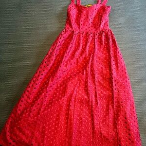Red Eyelet Dress